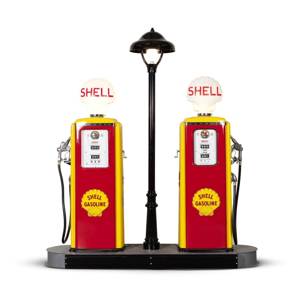 Two Shell Gas Pumps on a Central Island - 'Island-Type' Pumps (1 of 1)
