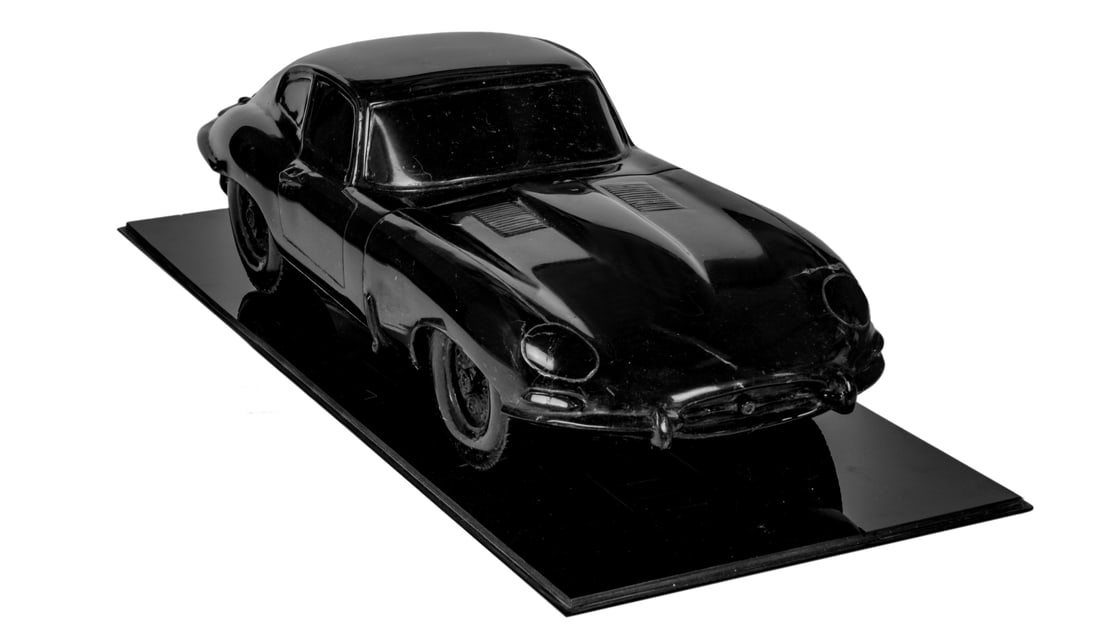 Jaguar Type E Coupé - Black Marble Sculpture (1 of 1)