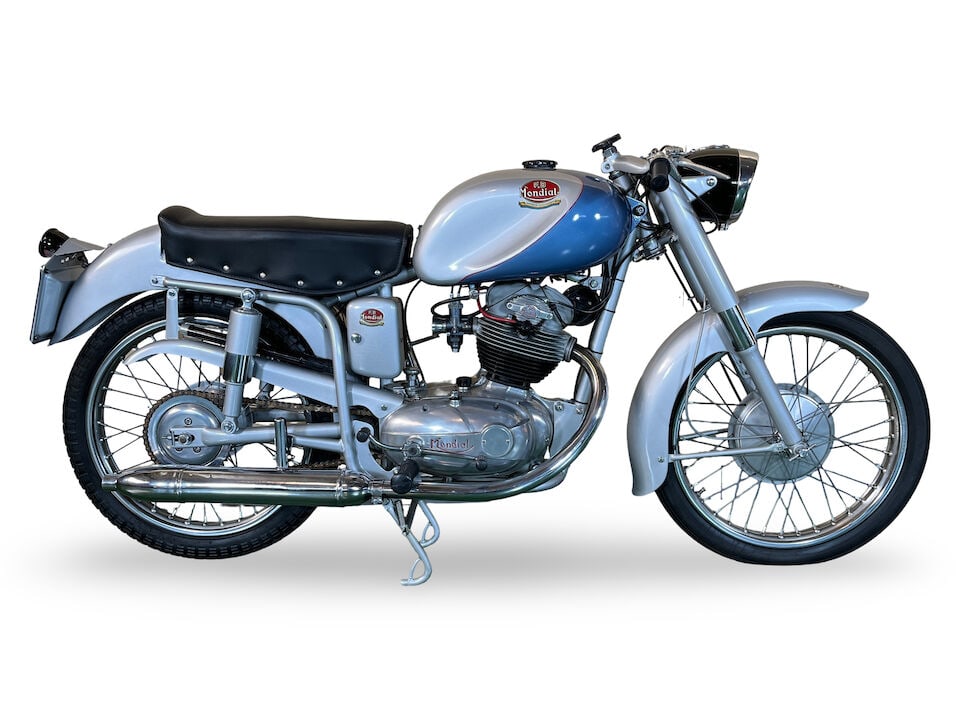 The Connoisseurs Collection, Part III, c.1956 Mondial 175cc Turismo Veloce Frame no. *02046* Eng...: The Connoisseurs Collection, Part III c.1956 Mondial 175cc Turismo Veloce Registration no. not registered Frame no. *02046* Engine no. *02046* This Lot has arrived in the UK from overseas under Tempor