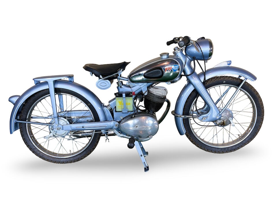 The Connoisseurs Collection, Part III, 1950 NSU 98cc Fox A3 Frame no. 1618804 Engine no. 824182: The Connoisseurs Collection, Part III 1950 NSU 98cc Fox A3 Registration no. not registered Frame no. 1618804 Engine no. 824182 This Lot has arrived in the UK from overseas under Temporary Admission. S