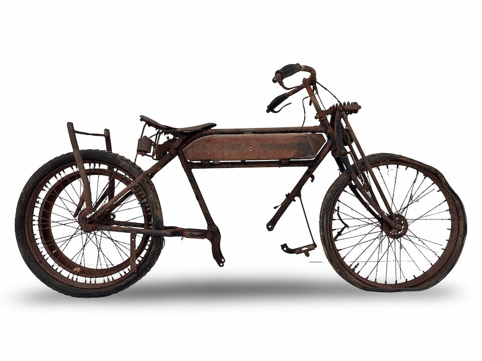 A Triumph rolling chassis: A Triumph rolling chassis numbered to rear lug 266749, offered without documents, close inspection advised. Sold strictly as viewed. Footnotes: BUYER'S PREMIUM The Buyer's Premium for this Lot is 28%+