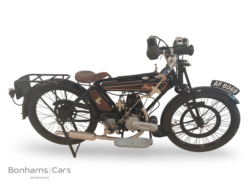 Single owner for over 60 years, 1923 Raleigh 2¾hp Frame no. 10411 (see text) Engine no. Un...: Single owner for over 60 years 1923 Raleigh 2¾hp Registration no. AF 8069 Frame no. 10411 (see text) Engine no. Unable to Locate (see text) Britain's best‑known bicycle manufacturer, Raleig