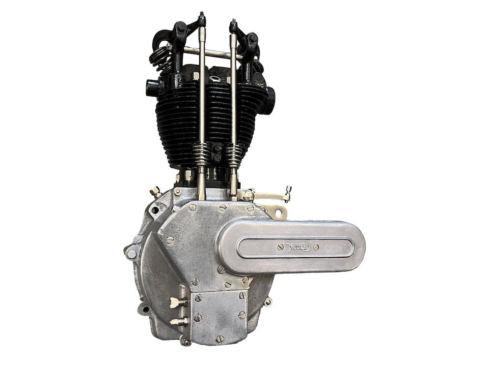 A Norton OHV engine: A Norton OHV engine numbered 53350 (79x100); engine turns. Condition and completeness unknown. Prospective bidders must satisfy themselves as to the condition, completeness, authenticity and