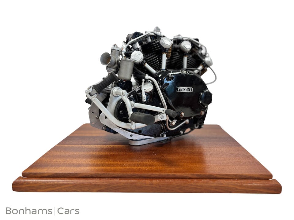 A scratch built scale model of a Vincent Black Shadow engine by Moto miniatures (1 of 3)
