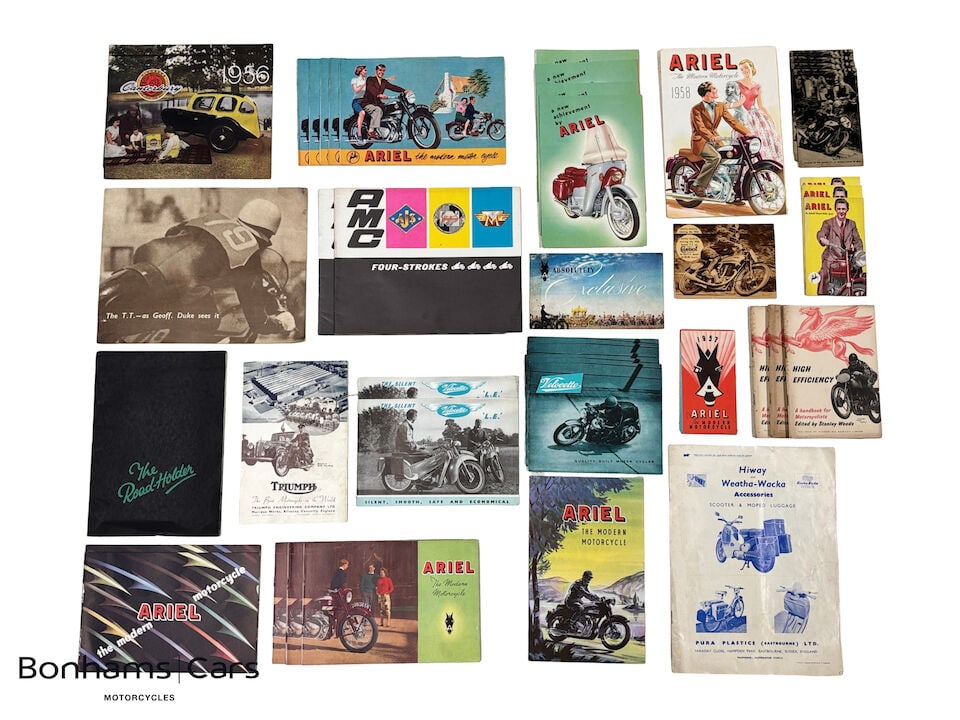 A large selection of brochures for various manufacturers and ink stamps ((Qty)) - 2