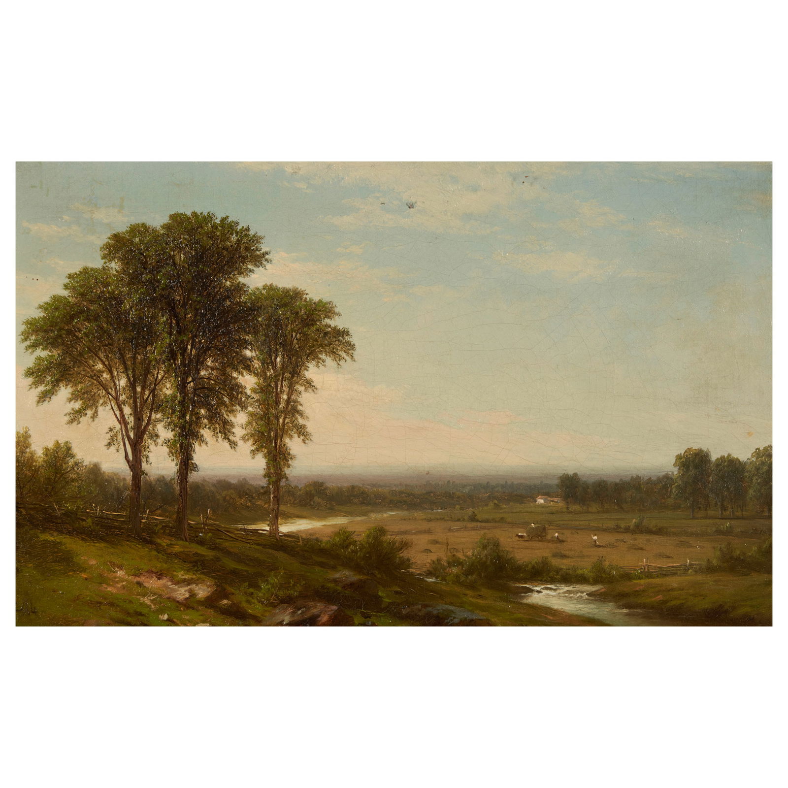 John William Casilear (1811-1893) Panoramic Landscape 10 1/4 x 16 1/4 in. (26.0 x 41.3 cm.) (Pa...: John William Casilear (1811-1893) Panoramic Landscape signed with initials and dated 'JWC 64' (lower left) oil on canvas 10 1/4 x 16 1/4 in. (26.0 x 41.3 cm.) Painted in 1864. Footnotes: Provenance