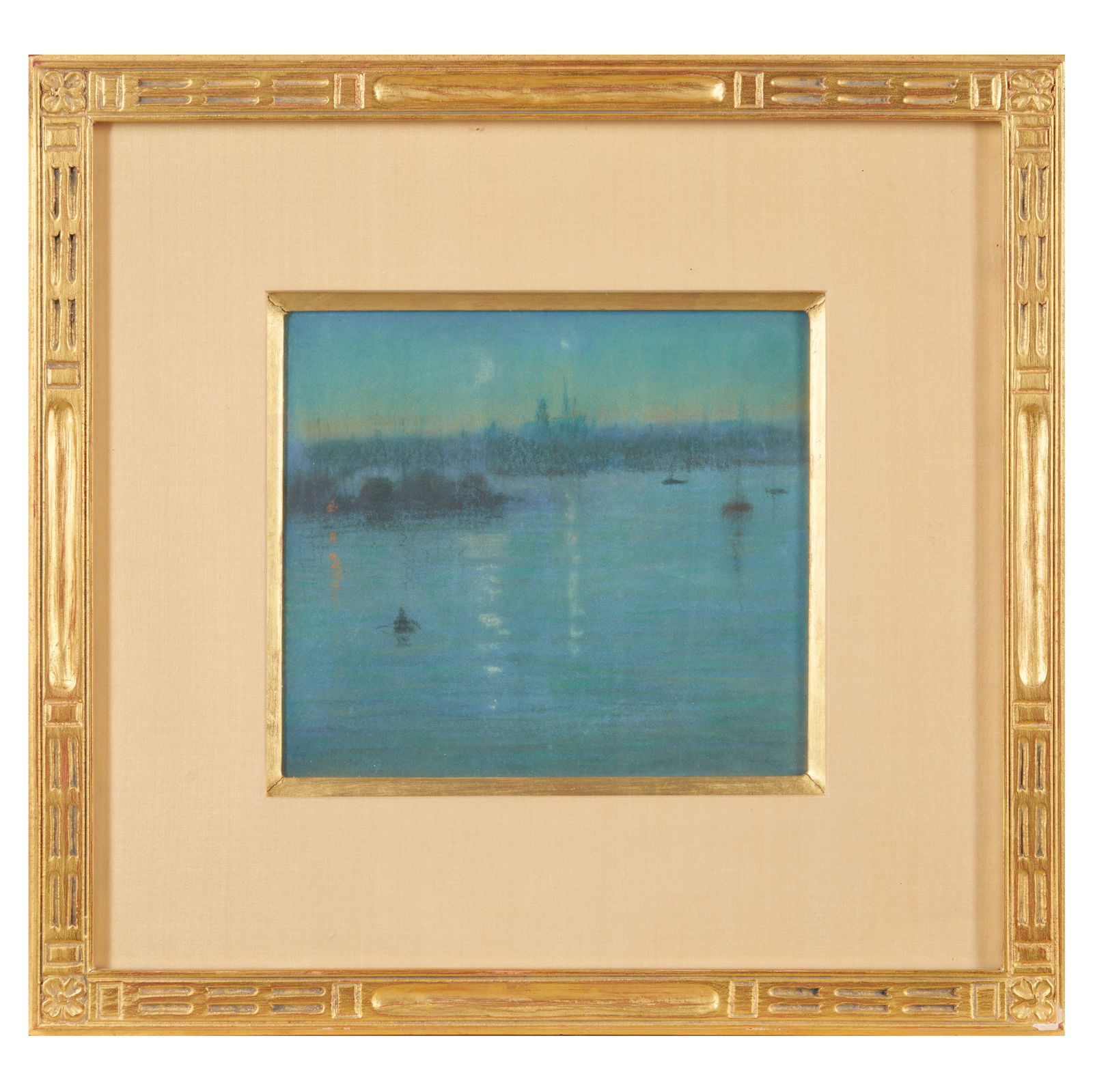 William Partridge Burpee (1846-1940) Nocturne in Blue sheet size 7 1/8 x 8 in. (18.1 x 20.3 cm.): William Partridge Burpee (1846-1940) Nocturne in Blue signed 'WP Burpee' (lower left) pastel on paper sheet size 7 1/8 x 8 in. (18.1 x 20.3 cm.) Footnotes: Provenance Mr. and Mrs. Theodore G. and Ele