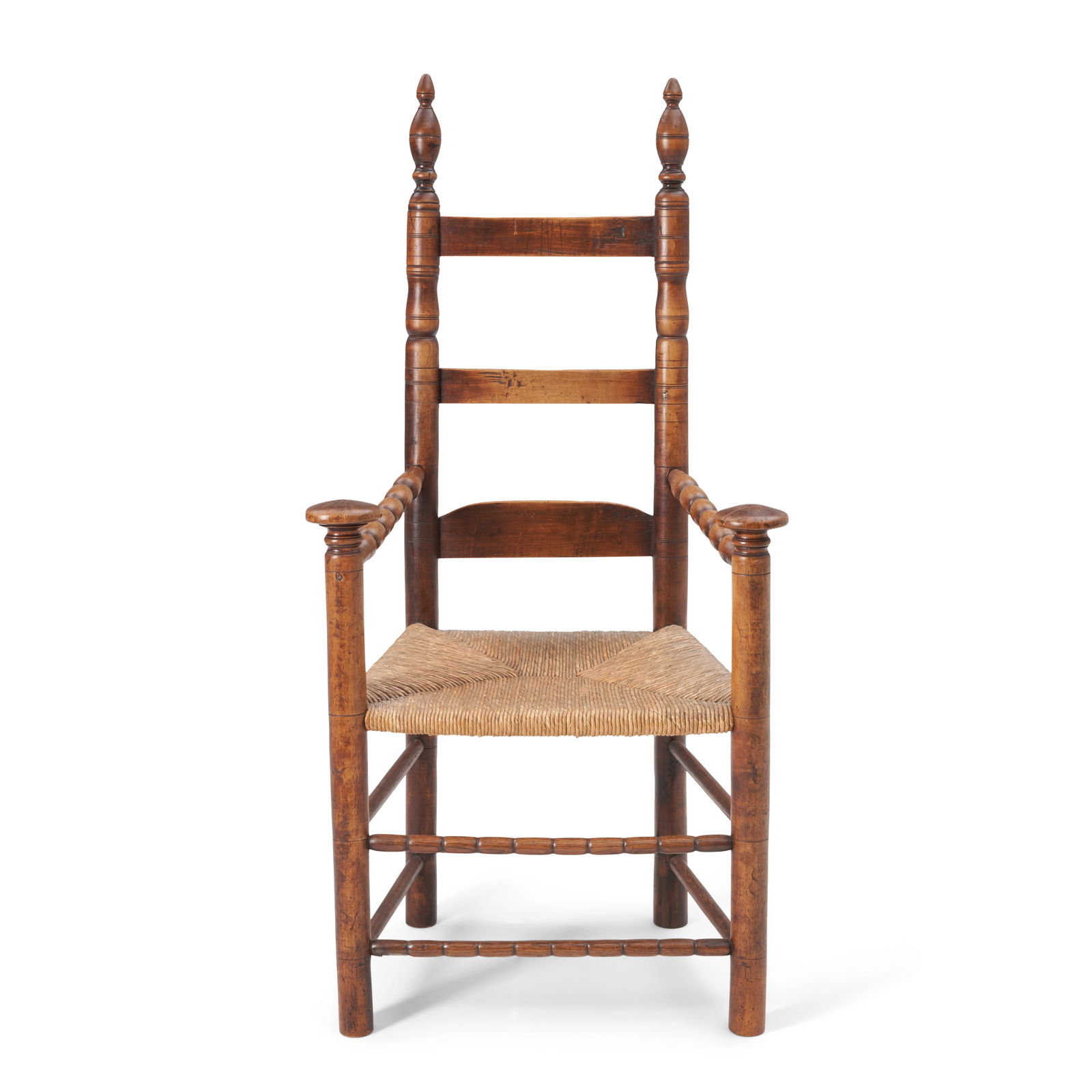 Rare Pilgrim Century Slat-back 'Mushroom' Armchair New England, early 18th century (1 of 1)