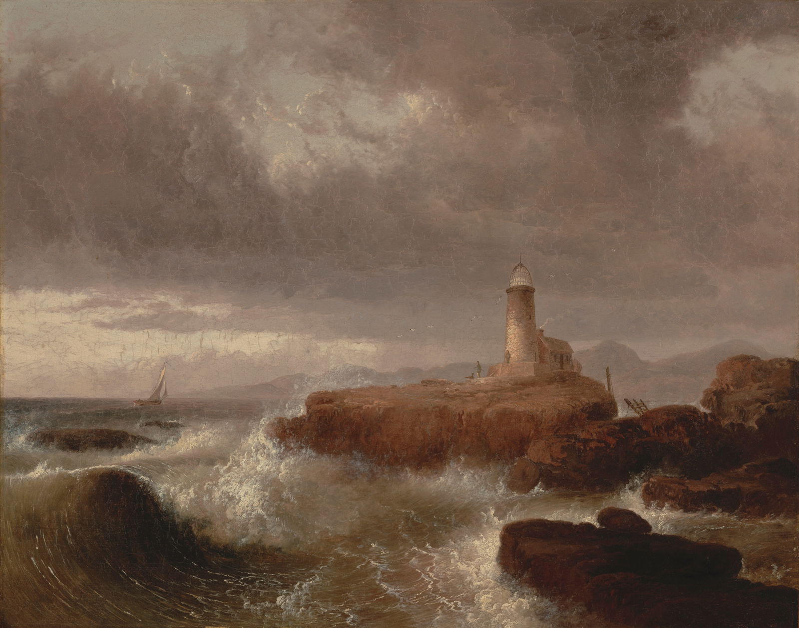 Thomas Doughty (1793-1856) Desert Rock Lighthouse, Maine 27 1/4 x 34 1/4 in. (69.2 x 87 cm.) (Pa...: Thomas Doughty (1793-1856) Desert Rock Lighthouse, Maine signed 'TDoughty' (lower right) oil on canvas 27 1/4 x 34 1/4 in. (69.2 x 87 cm.) Painted in 1836. Footnotes: Provenance Joan Peterson Klim