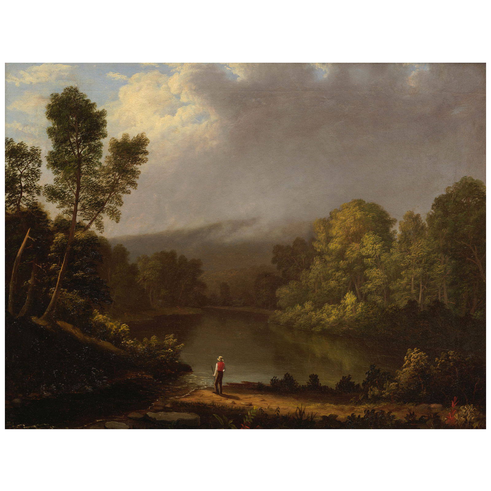 Alvan Fisher (1792-1863) Connecticut Valley 15 x 19 1/4 in. (38.1 x 48.9 cm.) (Painted in 1843.): Alvan Fisher (1792-1863) Connecticut Valley signed and dated 'A. Fisher 1843' (on the reverse, prior to lining) oil on canvas 15 x 19 1/4 in. (38.1 x 48.9 cm.) Painted in 1843. Footnotes: Provenance