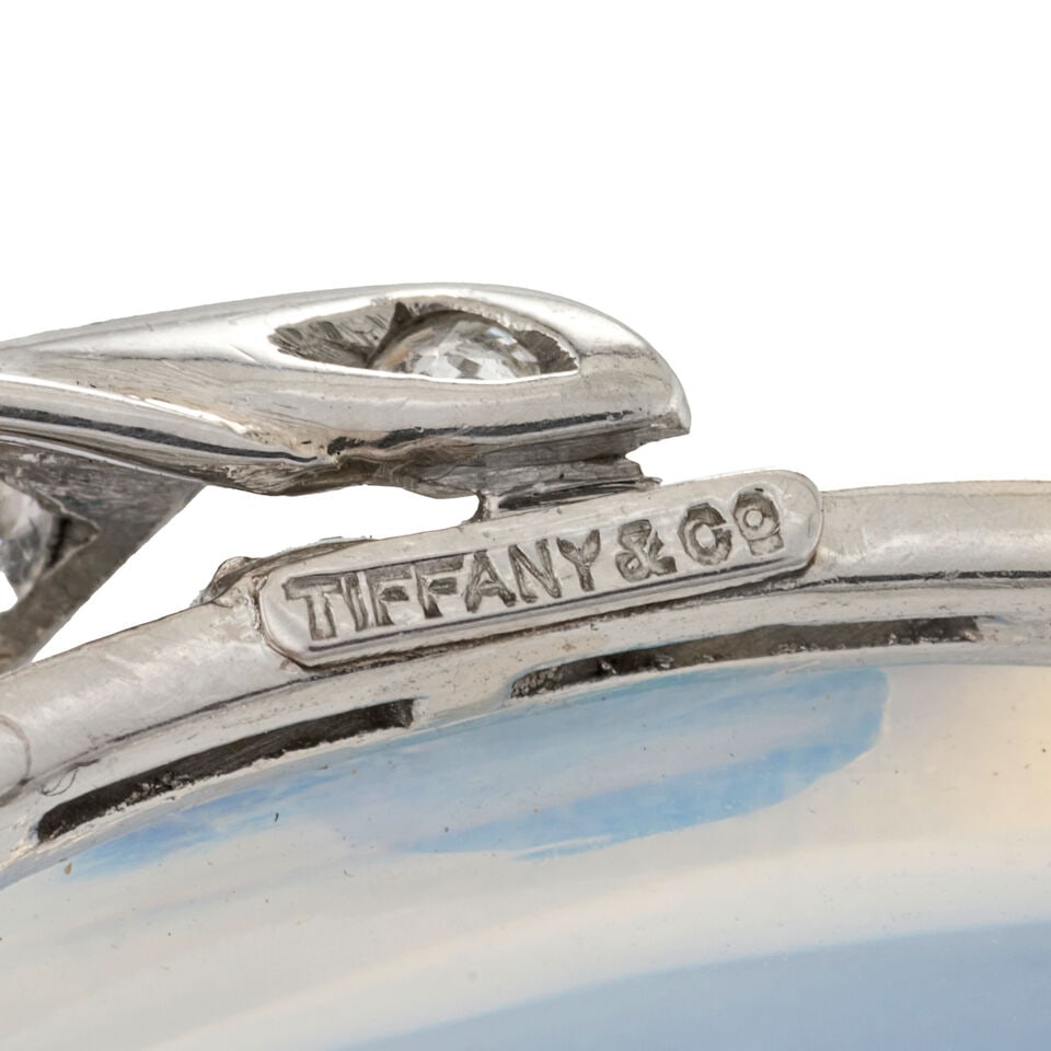 A MOONSTONE, SAPPHIRE, AND DIAMOND PENDANT - 6