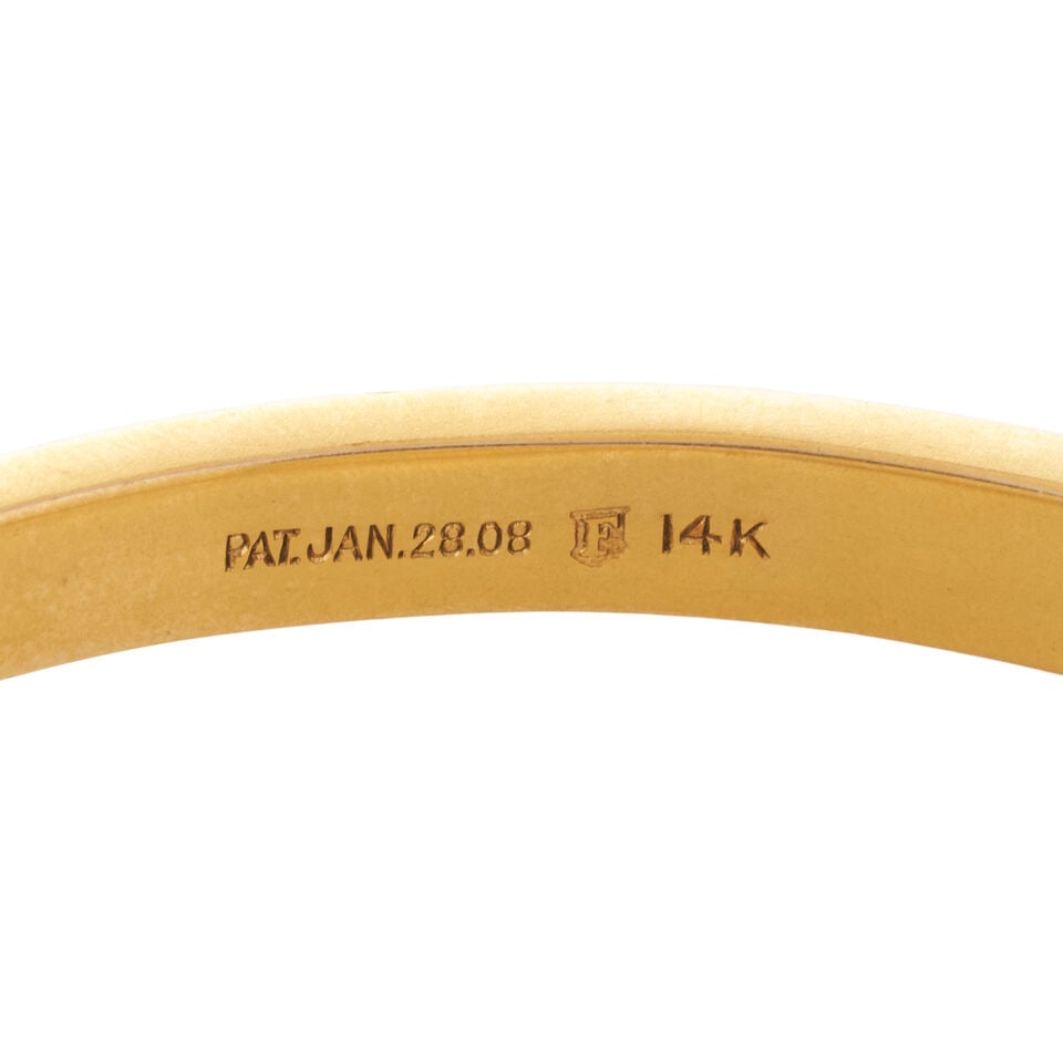L. FRITZSCHE & CO.: AN ANTIQUE 14K GOLD AND SYNTHETIC SPINEL BANGLE BRACELET - 2
