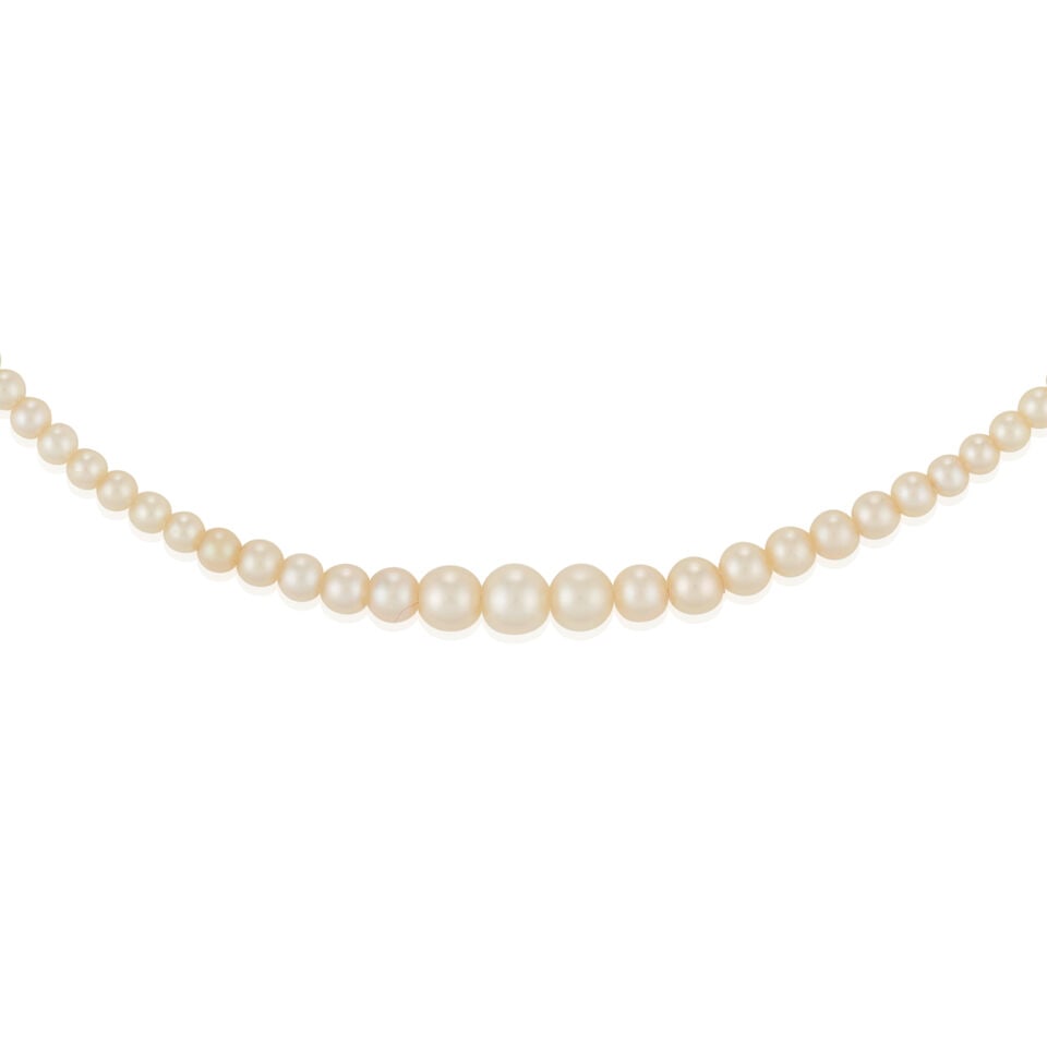 AN ART DECO PEARL NECKLACE - 5