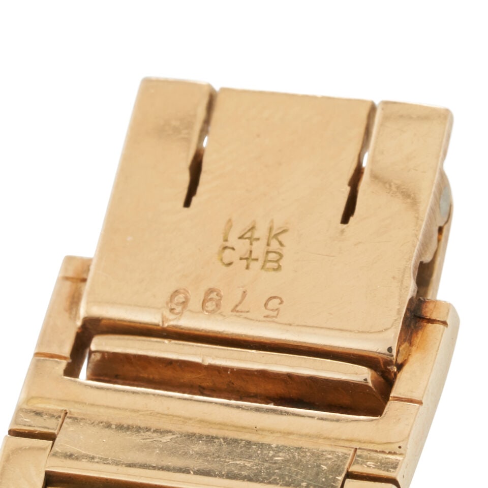 CARTIER: A 14K GOLD, SAPPHIRE, AND DIAMOND WRISTWATCH, CIRCA 1950 - 3