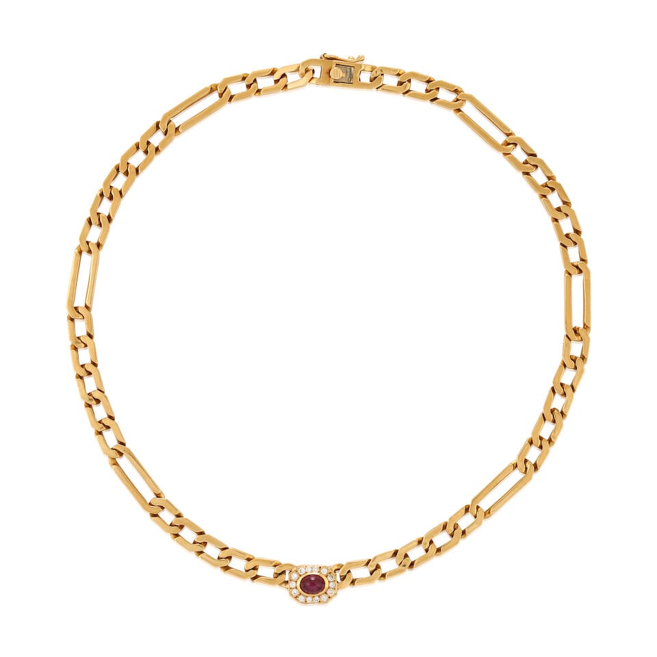 AN 18K GOLD, RUBY, AND DIAMOND NECKLACE (1 of 4)