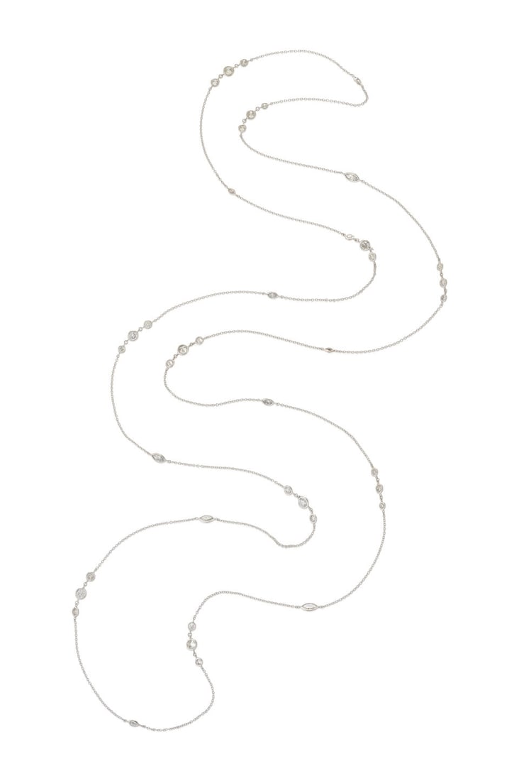 A 14K WHITE GOLD AND DIAMOND NECKLACE (1 of 3)
