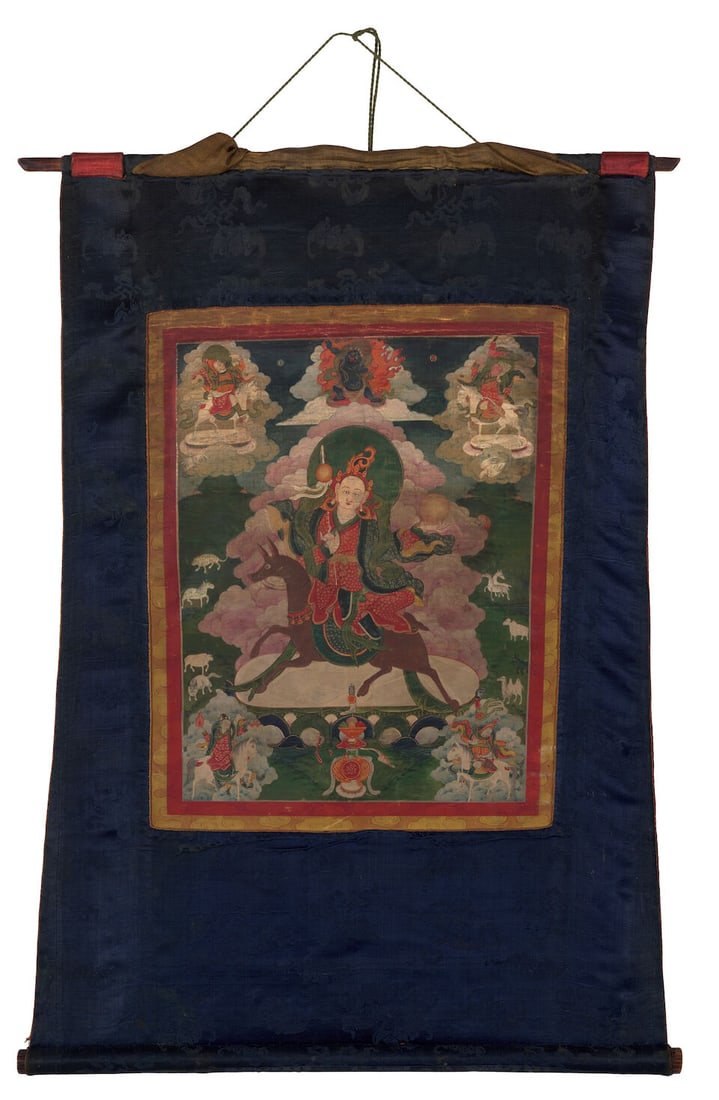 A THANGKA OF THE FIVE FOREMOST DEITIES (MO LHA) MONGOLIA, 18TH CENTURY - 2