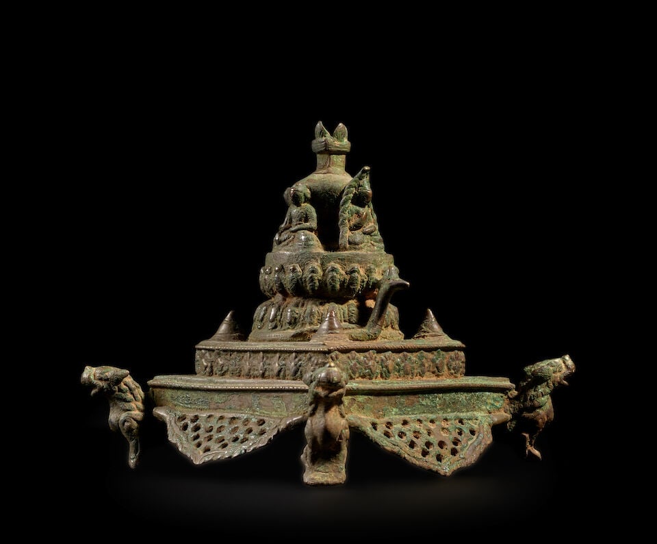 A COPPER ALLOY STUPA NEPAL, 17TH/18TH CENTURY - 2