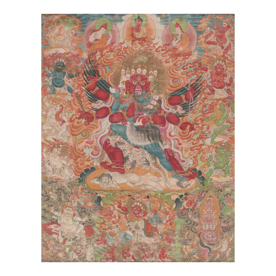 A THANGKA OF HAYAGRIVA TIBET, 19TH/EARLY 20TH CENTURY (1 of 4)