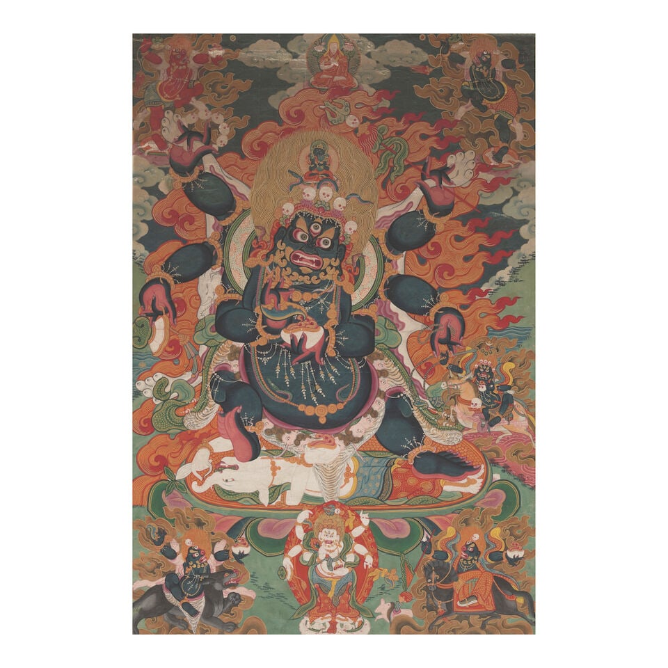 A THANGKA OF SHADBHUJA MAHAKALA MONGOLIA, 19TH/EARLY 20TH CENTURY (1 of 1)