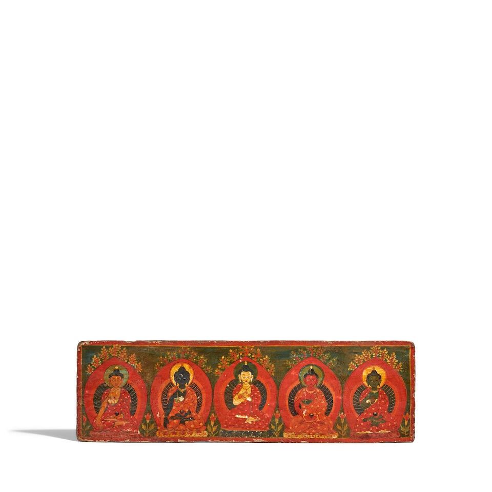 A PAIR OF PAINTED WOOD SUTRA COVERS NEPAL, 18TH/19TH CENTURY - 3