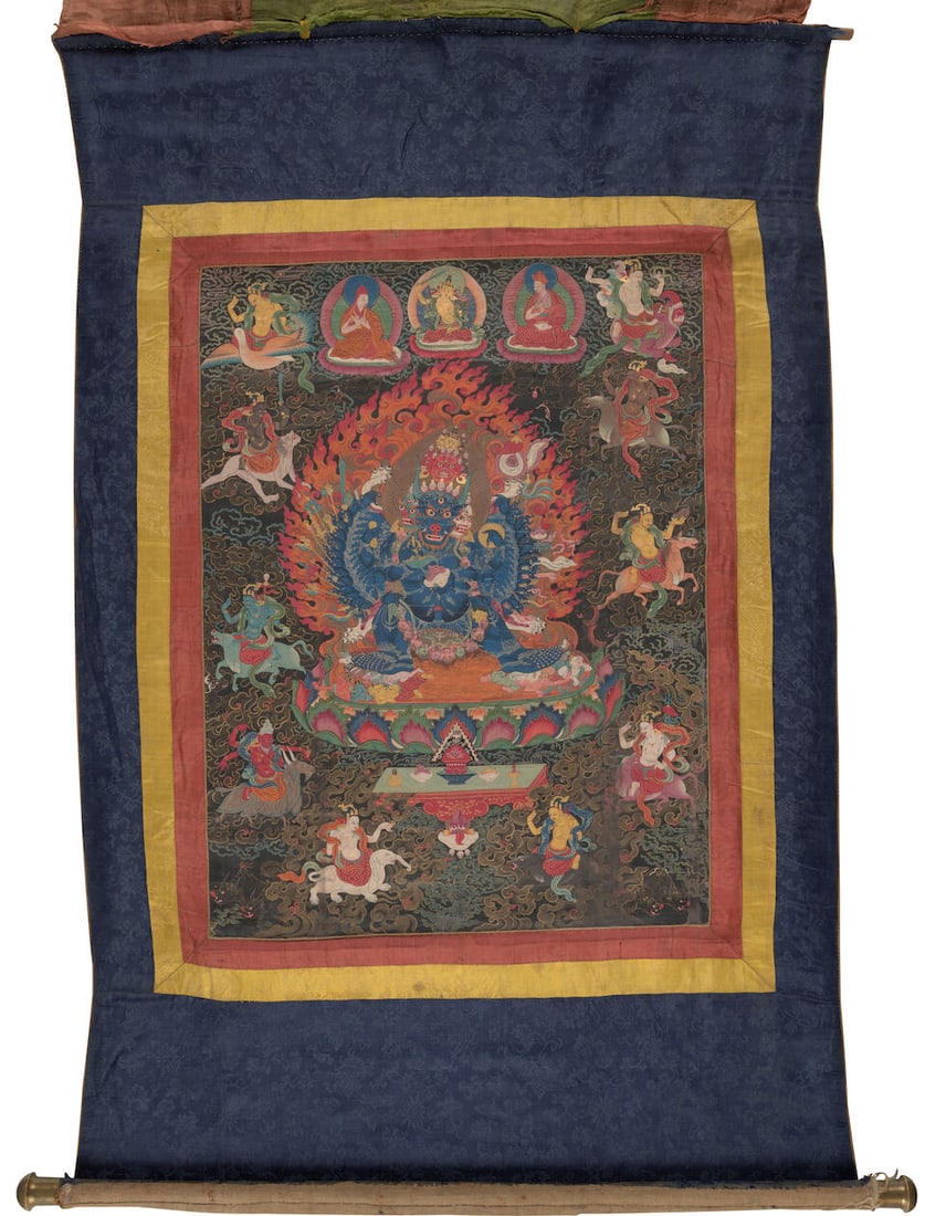 A THANGKA OF VAJRABHAIRAVA TIBET, MID 20TH CENTURY - 2