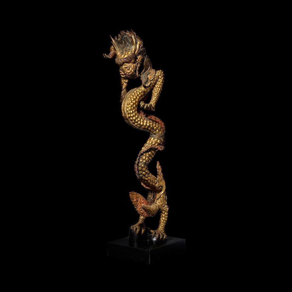 A GILT COPPER ALLOY REPOUSSÉ DRAGON MONGOLIA, 19TH CENTURY: A GILT COPPER ALLOY REPOUSSÉ DRAGON MONGOLIA, 19TH CENTURY Himalayan Art Resources item no. 8812 31 1/4 in. (79.4 cm) high Footnotes: 蒙古 十九世紀