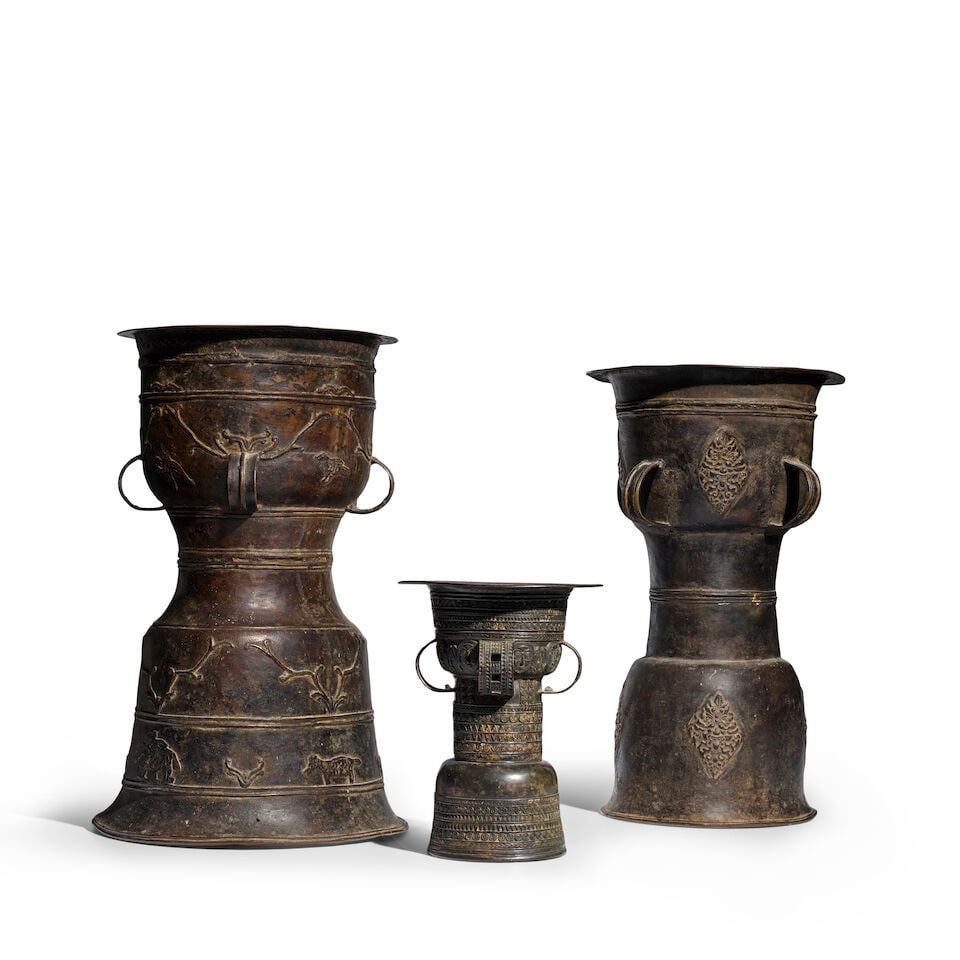 A GROUP OF THREE COPPER ALLOY MOKO DRUMS INDONESIA, EASTERN JAVA, 18TH/19TH CENTURY (1 of 1)