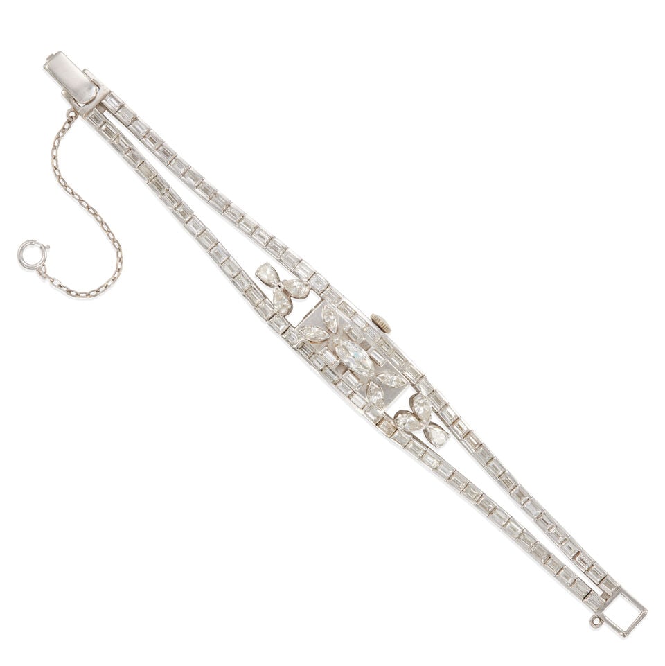 HAMILTON: PLATINUM AND DIAMOND WRISTWATCH (1 of 3)
