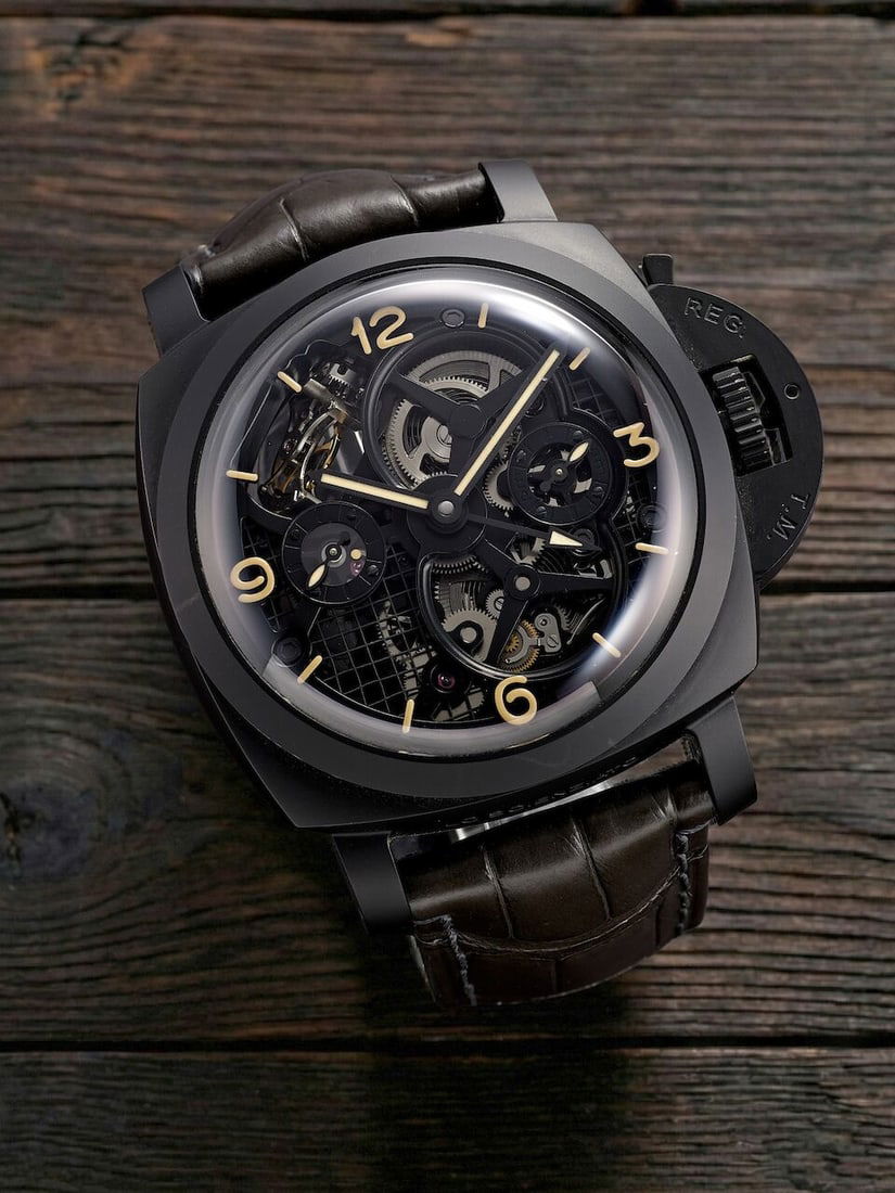 PANERAI | LUMINOR 1950 TOURBILLON GMT LO SCIENZIATO, REF.PAM00528, A RARE LIMITED EDITION CERAMI... (1 of 4)