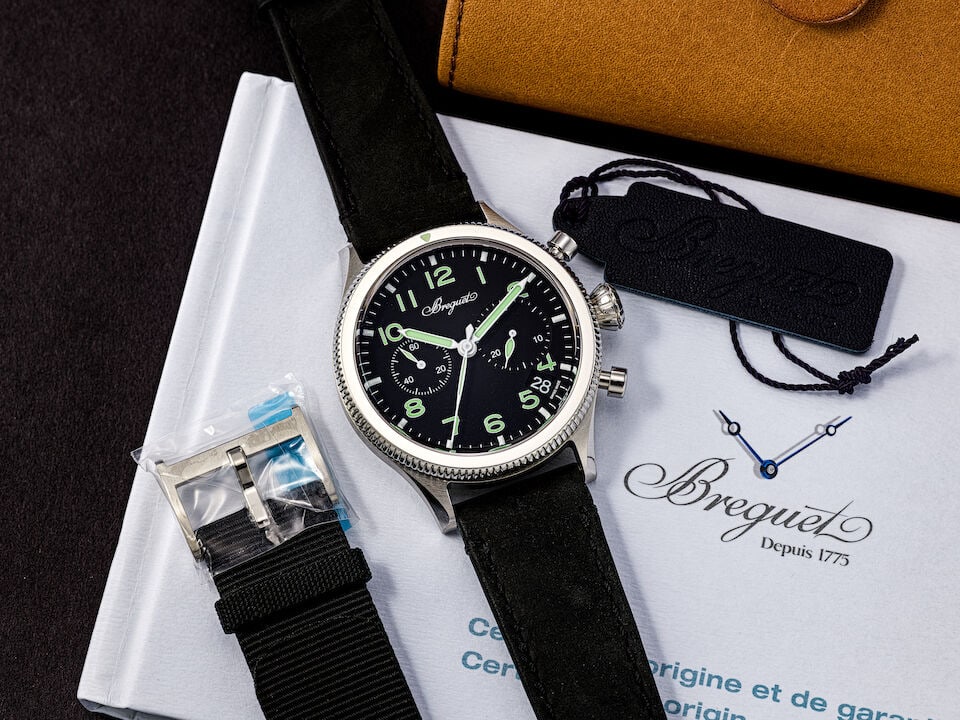 BREGUET | TYPE XX, REF.2057, A LIKE NEW STAINLESS STEEL CHRONOGRAPH WRISTWATCH WITH DATE, CIRCA ... - 5