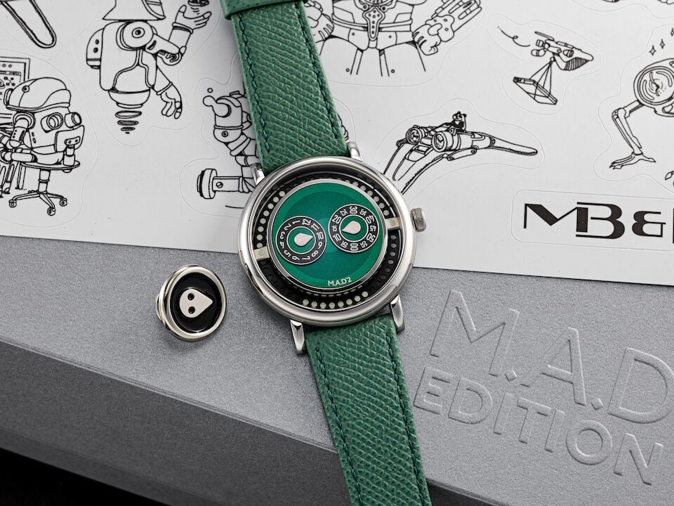 MB&F X M.A.D. EDITIONS | M.A.D.2 'GREEN', A BRAND NEW PLAYFUL STAINLESS STEEL JUMPING HOUR WRIST... - 6