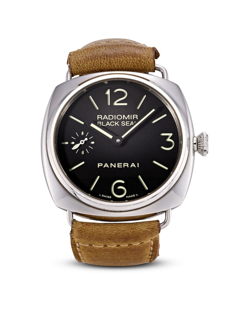 [NO RESERVE] PANERAI | RADIOMIR BLACK SEAL, REF.PAM00183, A STAINLESS STEEL WRISTWATCH, CIRCA 2013: [NO RESERVE] PANERAI | RADIOMIR BLACK SEAL, REF.PAM00183, A STAINLESS STEEL WRISTWATCH, CIRCA 2013 Case No: P710/800 Calibre: OP XI, manual winding, signed Dial: Black, signed Case: 44mm, stainless