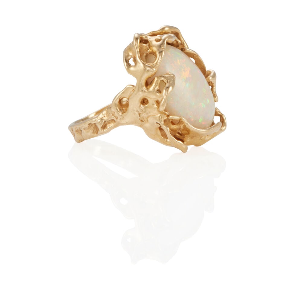 14K GOLD AND OPAL RING - 2