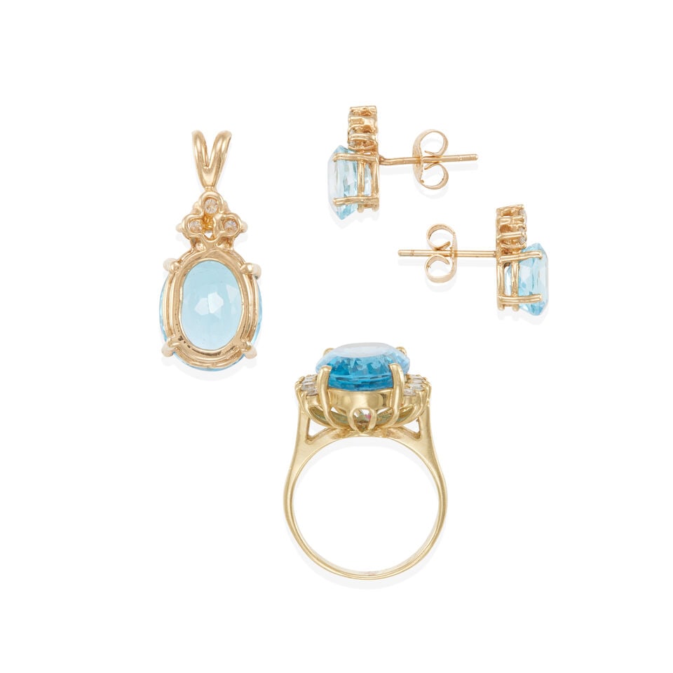 14K GOLD, TOPAZ AND DIAMOND SUITE - 2