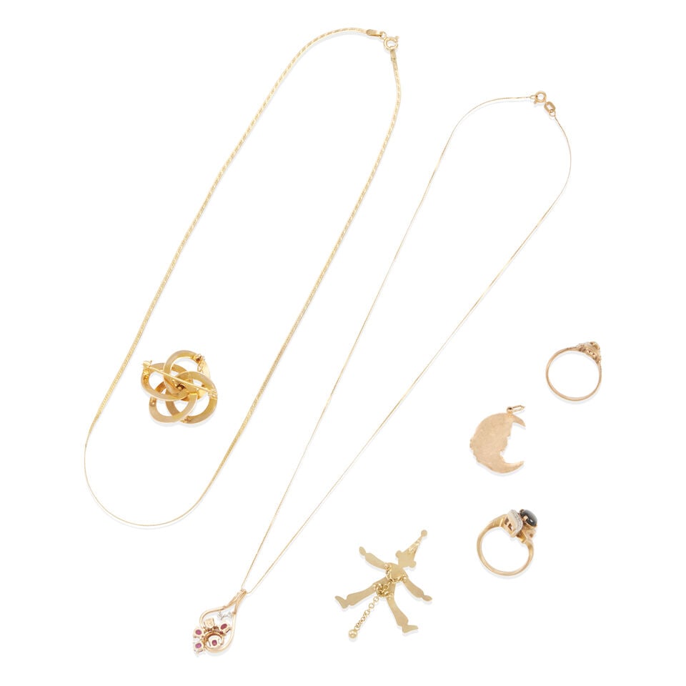 GROUP OF GOLD JEWELRY - 2
