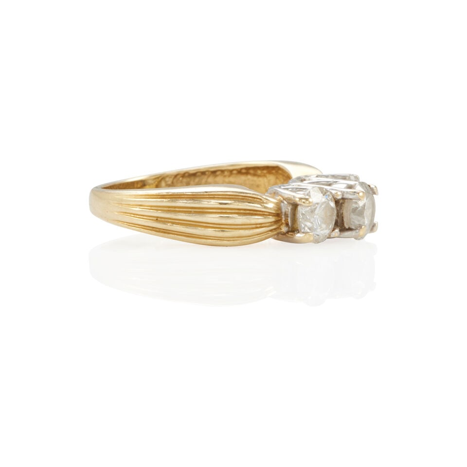 14K BICOLOR GOLD AND DIAMOND RING - 2