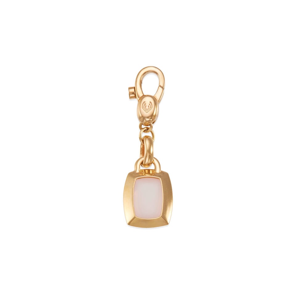 VALENTE: 18K GOLD, ROSE QUARTZ, AND DIAMOND PENDANT - 2