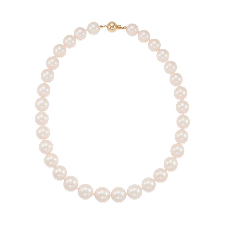 TWO 14K GOLD AND CULTURED PEARL STRAND NECKLACES - 2