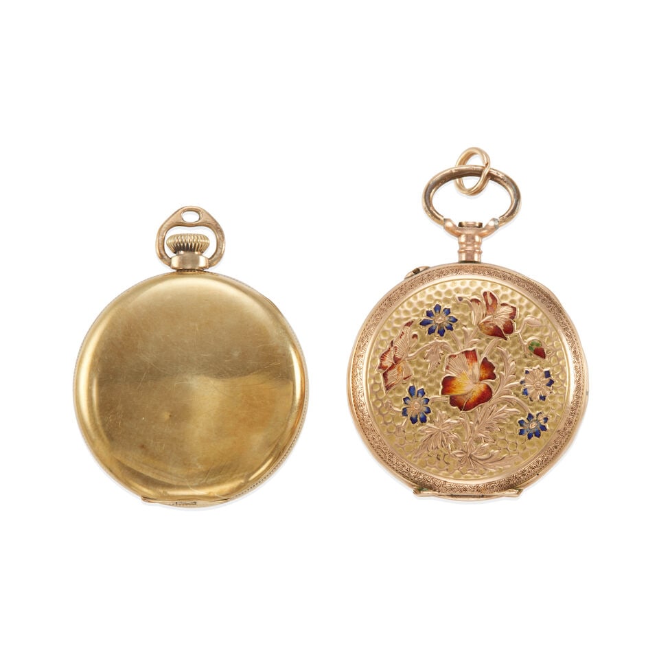 TWO 14K GOLD POCKET WATCHES - 2