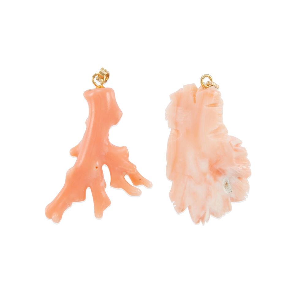 TWO CORAL PENDANTS - 2