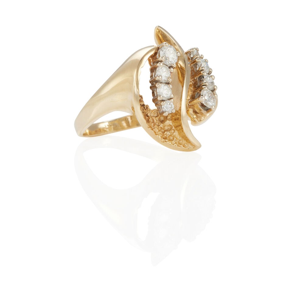 14K GOLD AND DIAMOND RING - 2