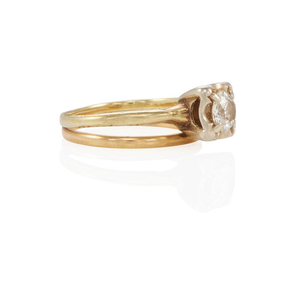 14K BICOLOR GOLD AND DIAMOND RING - 2