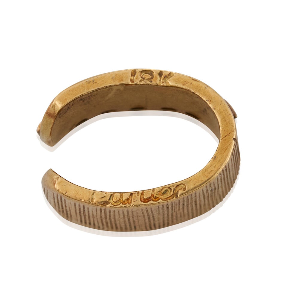 CARTIER: PAIR OF 18K BICOLOR GOLD AND DIAMOND ELEMENTS - 2