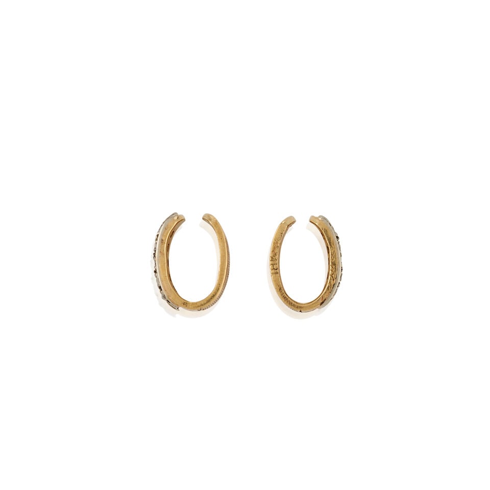 CARTIER: PAIR OF 18K BICOLOR GOLD AND DIAMOND ELEMENTS - 4