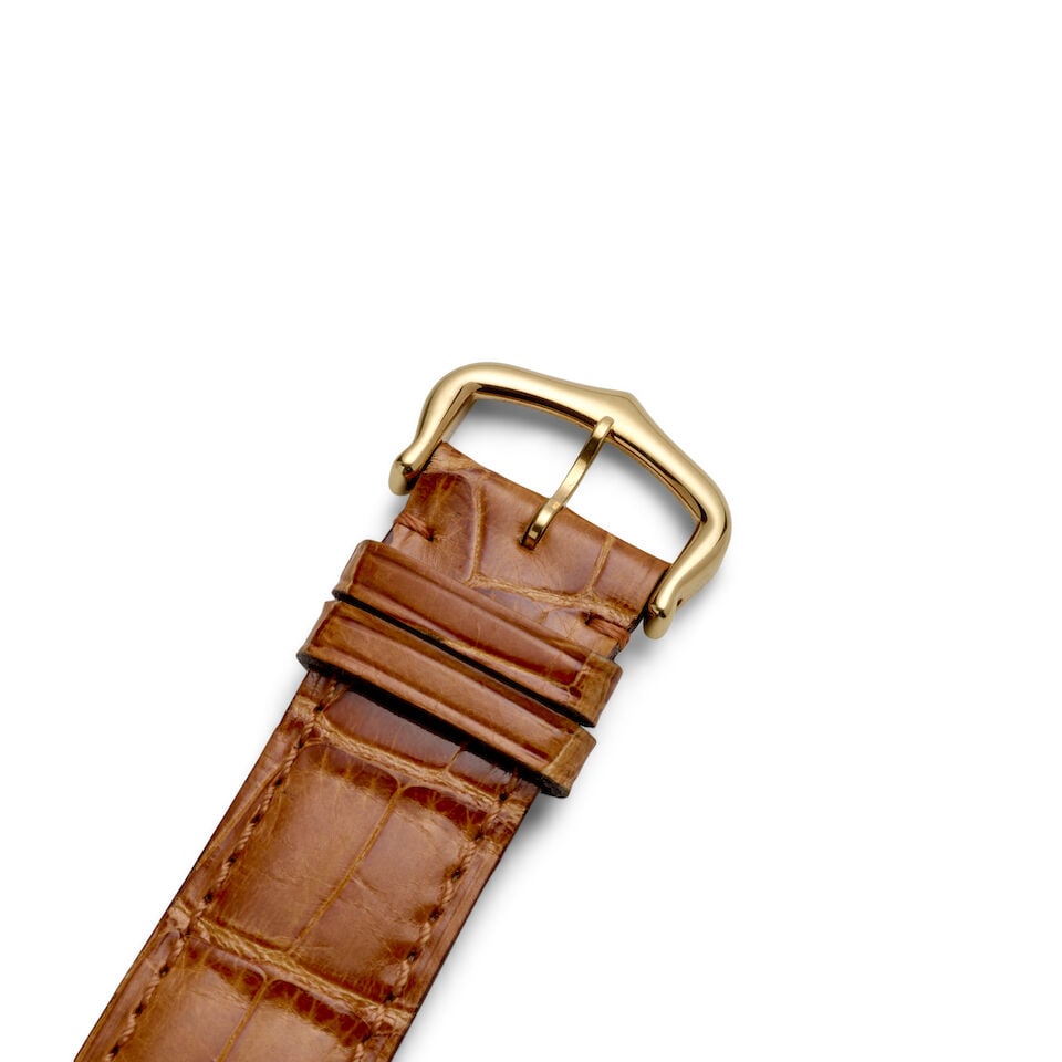 CARTIER. A FINE AND RARE 18K GOLD MANUAL WIND WRISTWATCH 'Bamboo' Coussin, c. 1970s - 3