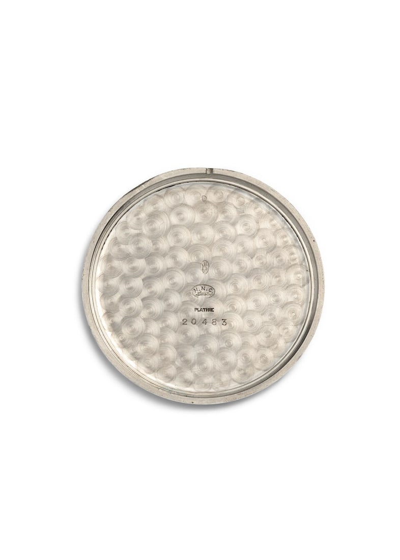 HAAS NEVEUX & CO. A FINE AND SLIM PLATINUM KEYLESS WIND JUMP HOUR AND MINUTE OPEN FACE WATCH c. ... - 3