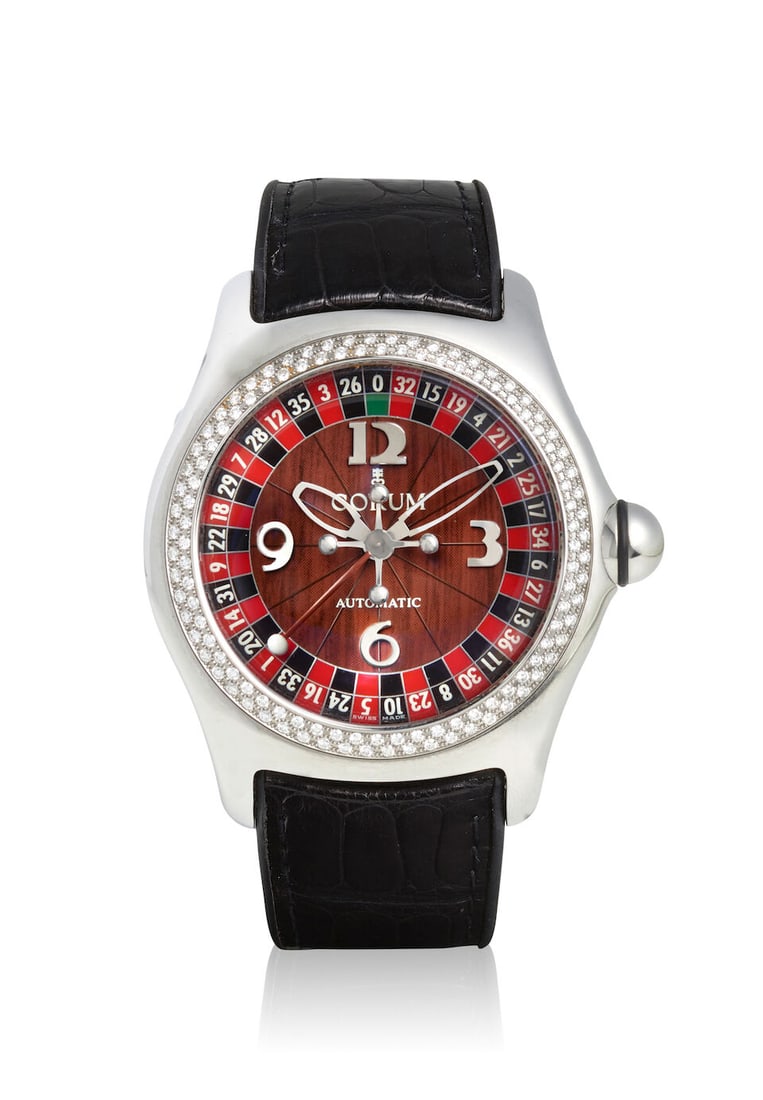 CORUM. A STAINLESS STEEL AUTOMATIC WRISTWATCH Bubble Casino , Ref: 82.150.20, c. 2003 (1 of 2)