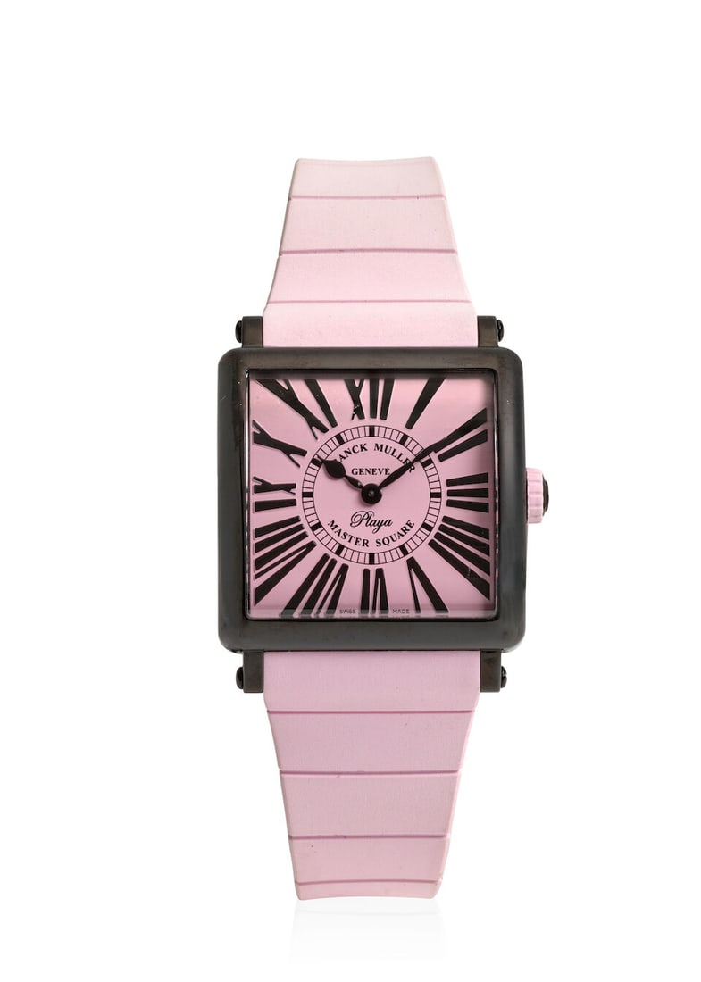 FRANCK MULLER. A BLACKENED STAINLESS STEEL QUARTZ WRISTWATCH Master Square - Playa, Ref: 6002 M... (1 of 3)