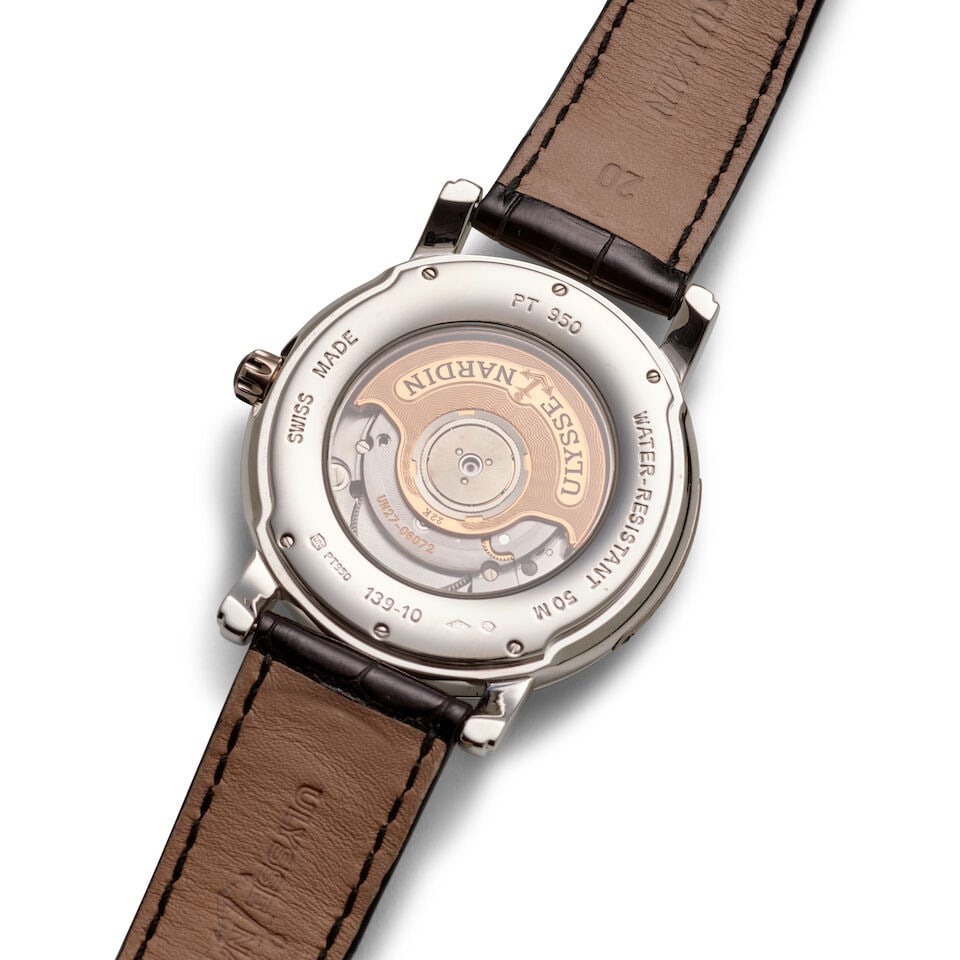 ULYSSE NARDIN. A FINE AND LIMITED EDITION PLATINUM AUTOMATIC WRISTWATCH Chronometer San Marco 'F... - 2